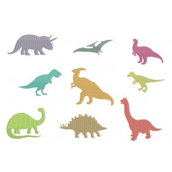 Stickserie - Dino Silhouetten